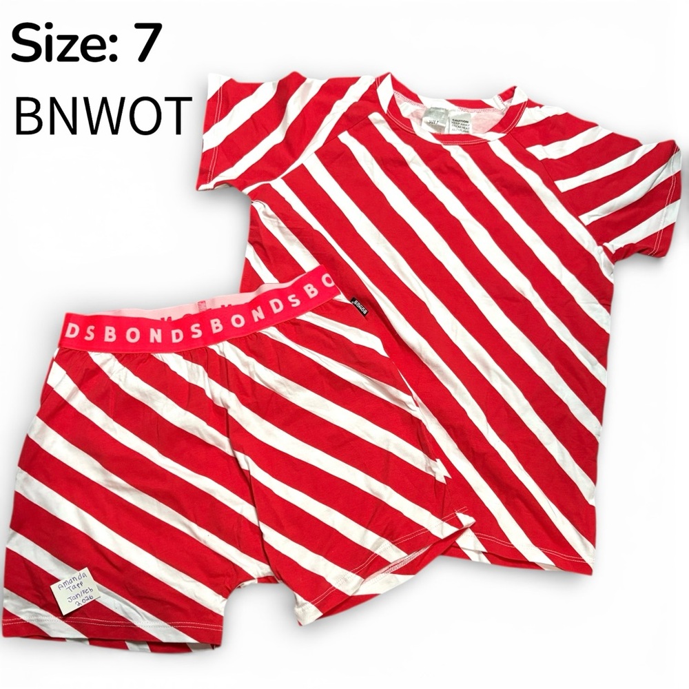 Red and White Striped Pajama Set Bonds